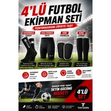 Tayzon 4'lü Futbol Antrenman Ekipmanları Pro Dri Fit Tayt Mini Tekmelik Kaydırmaz Çorap Tabansız Konç Çorap