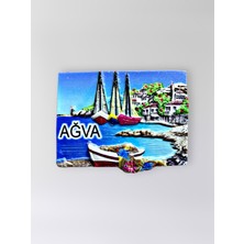 Mundy Ağva Polyester Kabartmalı Magnet 7 x 5 cm Dekoratif Hediyelik Buzdolabı Süsü (KOD:1708)