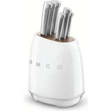 Beauty Tech Smeg 50's Style KBSF02 6'lı Blok Bıçak Seti - Alman Çeliği, Akasya Blok, 4 Renk
