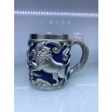 3D Sepetim Aslan Işlemeli Çelik Kupa Bardak Kod 6974
