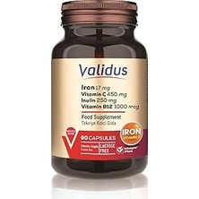SHC4200 Validus Iron 17 + C 450 + Inulin 250 + B12 1000 Mcg 90 Capsules