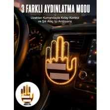 Marsilyan Uzaktan Kumandalı El Orta Parmak LED Araç Camına Özel Yeni Nesil