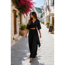 Bohem Stil Italyan Korsajlı Astarlı İpek Wes Pantolon  (Boyu:105-110 CM)