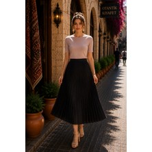Eren Style %100 Cotton Piliseli Etek(95 Cm)-(36-52)