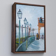 Uslucan Alışveriş Ahşap Çerçeveli Vincent Van Gogh -Moulin De Blute-Fin Montmartre'deki TERASTABLO-7454