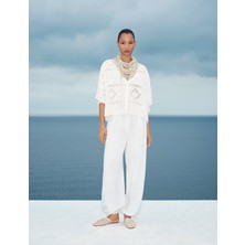 Marks & Spencer Saf Pamuklu Brode Kaftan Bluz