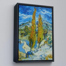 Uslucan Alışveriş Ahşap Çerçeveli Vincent Van Gogh -Saint-Rémy Yakınlarındaki Alpilles'de Iki Kavak TABLO-7455