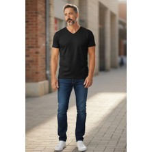 Eren Style Pamuklu V Model Kısa Kol T-Shirt