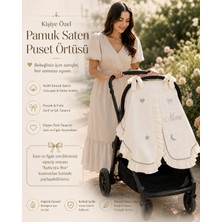 Emsera Atelier Kişiye Özel Isimli Biyeli Pamuk Saten Bebek Puset Örtüsü