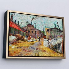 Uslucan Alışveriş Ahşap Çerçeveli Vincent Van Gogh - Asnieres Deki Fabrika Tablo - The Factory At ASNIERES-7166