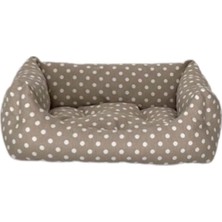 Pet Comfort Uniform Bej Puantiyeli Kedi ve Köpek Yatağı S 40X50CM