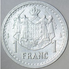Banknoting Monako 1 Frank 1943 Iı. Dünya Savaşı Dönemi.