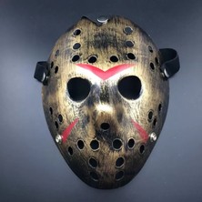 Uslucan Alışveriş Bakır Renk Kırmızı Çizgili Tam Yüz Hokey Jason Maskesi Hannibal Maskesi