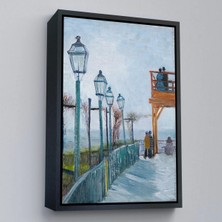 Uslucan Alışveriş Ahşap Çerçeveli Vincent Van Gogh -Moulin De Blute-Fin Montmartre'deki TERASTABLO-7454