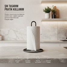 Riya Home Ev & Dekorasyon Siyah Metal Kağıt Havluluk Dik Havlu Peçetelik Standart ve Büyük Boy Rulo Uyumlu