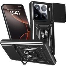Magicool Xiaomi Mi 15 Pro Kılıf Pars Lens Yüzüklü Silikon - Siyah
