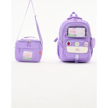 Roxbros Kawaii 2'li Okul Çantası Seti Ilkokul Sırt Çantası + Termal Beslenme Çantası