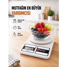 Starseven Beyaz Plastik Dijital Mutfak Tartısı – 24X16.8X1.5CM