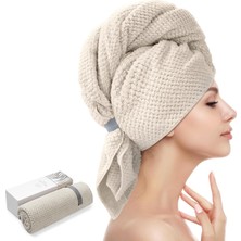 Starseven Yfong Kadınlar Için Büyük Mikrofiber Saç Havlusu Sargısı, Elastik Kayışlı Saç Kurutma Havlusu, Isla