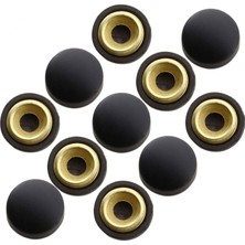 Starseven 10 Adet Dekoratif Vida Kapağı Kapatıcı 15 mm Mat Siyah Vida Tapası Tıpası