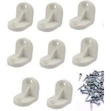 Starseven Plastik Köşebent, L Şekilli, Beyaz, Mobilya Duvar Montajı Için, 2 x 2 Cm, 4 mm Kalınlık, 8 Adet,