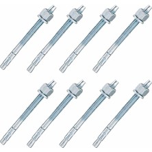 Starseven Klipsli Çelik Dübel M12X150 mm 8 Adet Set Beton Tuğla Güçlü Sabitleme Vida Montaj Set