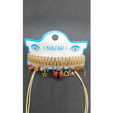Nd Jewelry Alaçatı Lucky Lady Deri İpli Bileklik & Halhal – Bej