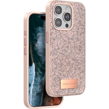 Onegif Apple iPhone 15 Pro Bright Simli Kapak - Pembe