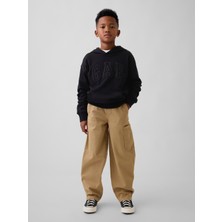 Gap Erkek Çocuk Kahverengi Kids Brushed Kolay Kargo Pantolon