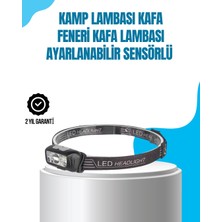 Kamp Lambası Kafa Feneri Kafa Lambası Ayarlanabilir Sensörlü Şarjlı