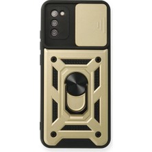 Aydogan's Ayd Samsung Galaxy A03S Kılıf Pars Lens Yüzüklü Silikon - Gold