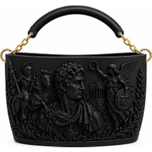 Vendly Noir Antik Dönem 3D Tasarım Omuz Çantası Siyah