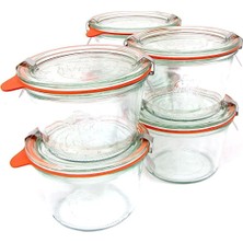 Weck 741 - Kapaklar 0.25 Litre Kalıp Kavanozlar - 6 Yüzük 12 Kelepçeler