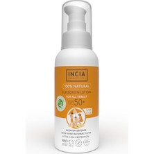 INCIA%100 Doğal ve Organik Tamanu Yağlı Güneş Losyonu Mineral Filtreli Tüm Aile Için 50 Spf 1