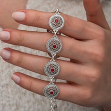 Hanno Telkari Gümüş Telkari Yakut Taşlı Kadın Bileklik