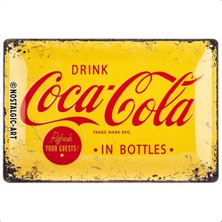 Nostalgic-Art Retro Blechschild, Coca-Cola – Logo Yellow – Geschenk-Idee Für Coke-Fans, Aus Met