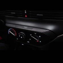 Graficar Design Hyundai Bayon ile Uyumlu Iç Trim Folyo Kaplama Set Ayna Katlama Butonlu, Mat Karbo