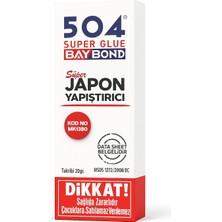 504 Süper Japon Yapıştırıcısı, 20 Gr, Ultra Jel, Ahşap, Mdf, Plastik, Metal, Cam, Kauçuk, D
