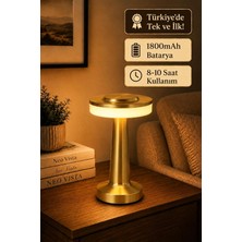 Neo Vista Dokunmatik Mantar Masa Lambası, Şarjlı, Dim Edilebilir, Dekoratif, Gold Altın Renkli