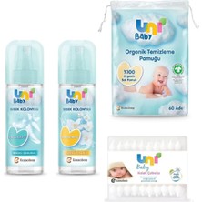 Bebek Kolonyası Bebeksi Dokunuş ve Çiçeksi Ferahlık 150ML& Bebek Pamuğu 60ADET& Kulak Çubuğu