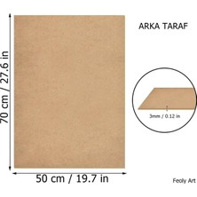 3 mm 50X70 Mdf Duralit Plaka (1 Adet) - Hobi, Maket, Ahşap El Sanatları Için Uygun (1 Adet)