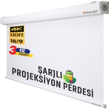 Gölge Stor EN:150CM BOY:160CM Şarjlı Projeksiyon Perdesi Lityum Pilli Uzun Ömürlü ve Uzaktan K