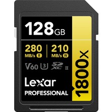 Lexar Prof 128GB 1800X Sdxc Uhs-Iı 270MB/S Read 180MB/S Write C10 V60 U3