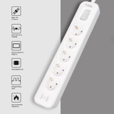 Vea VE-NOVA105 A Class 5'li Anahtarlı 1.5 Metre Akım Korumalı Priz, 4000W 16A, Bakır Kablo
