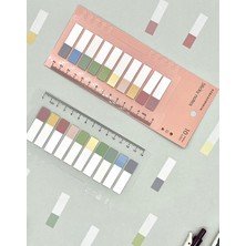 Kağıt Gemi Dükkan 10 Renkli Cetvelli Şeffaf Indeks/ındex Sticker/post-It/sticky Note Yarım Mor