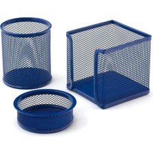 Mas 505 Perfore 3'lü Set Masaüstü Organizer, Bebe Mavi