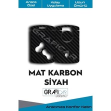 Graficar Design Renault Clio4 ile Uyumlu Anahtar Kart Folyo Sticker Kaplama, Mat Karbon Siyah