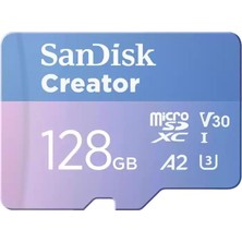 Sandisk Creator 128GB 190/90MB/S Microsdxc Uhs-I A2 V30 Adaptörlü Hafıza Kartı SDSQXAA-128G-IN6M