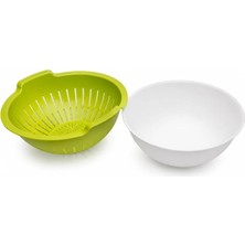 Kaseli Plastik Süzgeç ve Kase Seti, 2'li, 3 Lt, 25,5X25,5X10,8 cm Yeşil