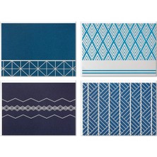 Hallmark Boş Kart Çeşitleri, Geometrik Gümüş Folyo (Zarflı 40 Not Kartı)